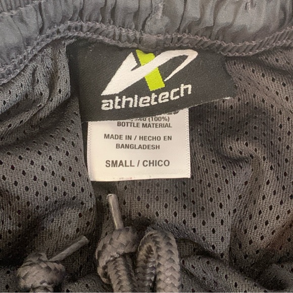Athletech Mens Athletic Track Pants Gray Drawstring Logo Size Small Preowned - Picture 7 of 9